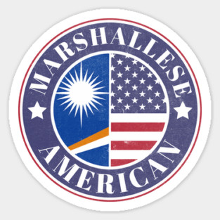 Proud Marshallese-American Badge - Marshall Islands Flag Magnet