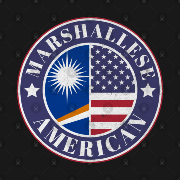 Proud Marshallese-American Badge - Marshall Islands Flag by Yesteeyear