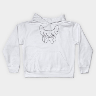 One Line French bulldog Kids Hoodie