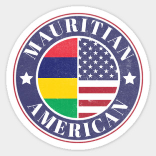 Proud Mauritian-American Badge - Mauritius Flag Sticker