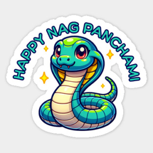 Cute Naga Panchami Blue Cobra Sticker