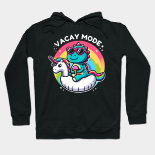 “Chill Summer Vibes - Dinosaur on Unicorn Float” Hoodie