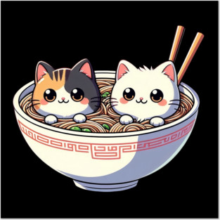 Ramen And Cats Posters and Art