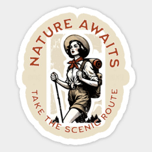 Nature Awaits, Take the Scenic Route Magnet