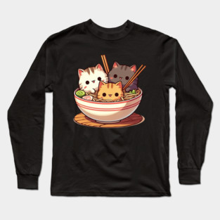 Ramen And Cats Long Sleeve T-Shirt