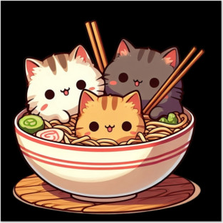 Ramen And Cats Posters and Art