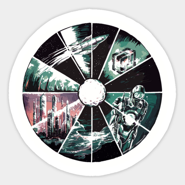 Futuristic Collage Magnet by Vinokurio