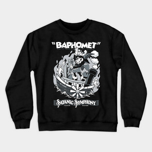 Vintage Cartoon Baphomet - Steamboat Baphy - Occult - Satanic Symphony Crewneck Sweatshirt