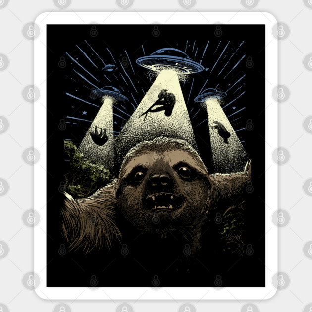 Sloth Abduction Sticker by GoshWow®