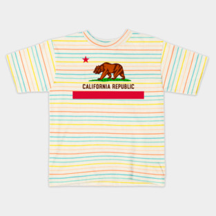 California Republic State Flag Kids T-Shirt