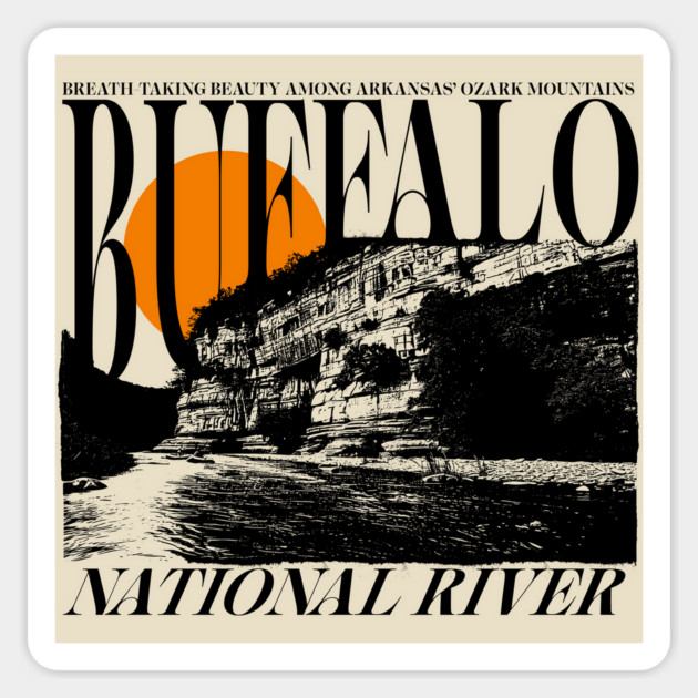 Buffalo National River (front & back) Sticker by rt-shirts