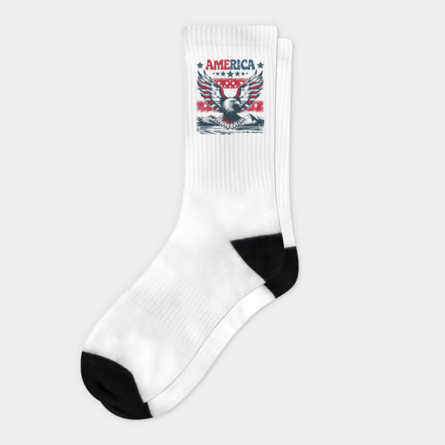 Eagle American Patriotic Socks by JessArty