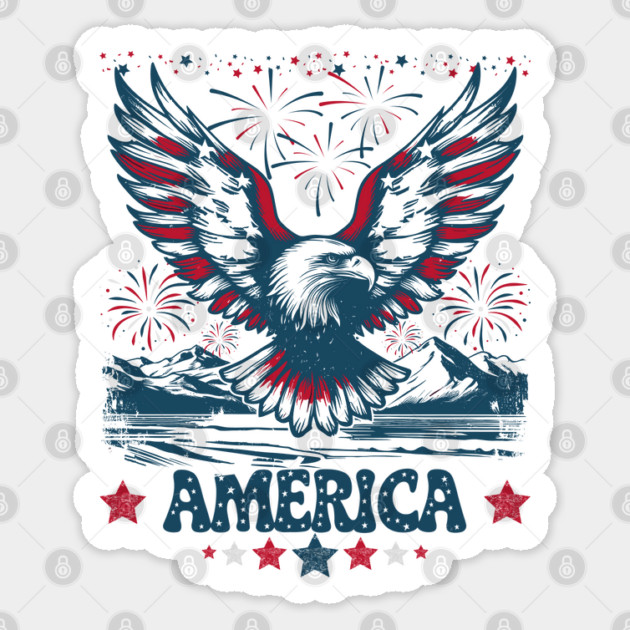 Eagle American Patriotic Fireworks Sticker by JessArty