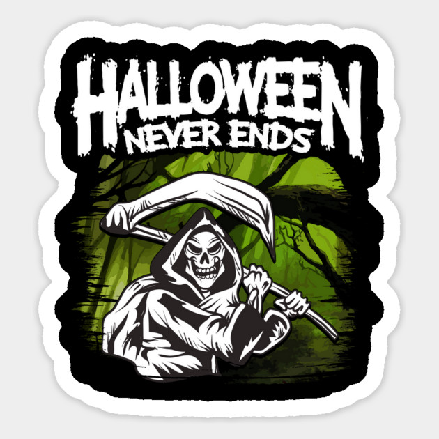 Death Riper holding a Scythe Spooky Halloween Never Ends Magnet by creative