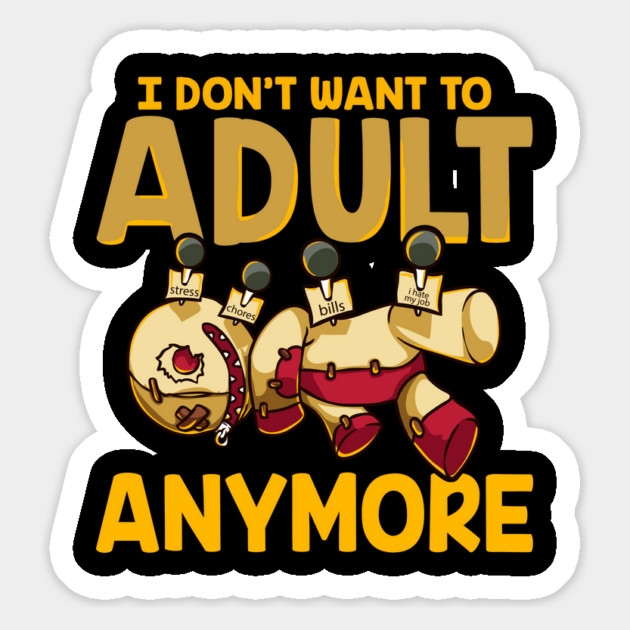 I Don’t Want to Adult Anymore Voodoo Doll Funny Halloween Magnet by creative