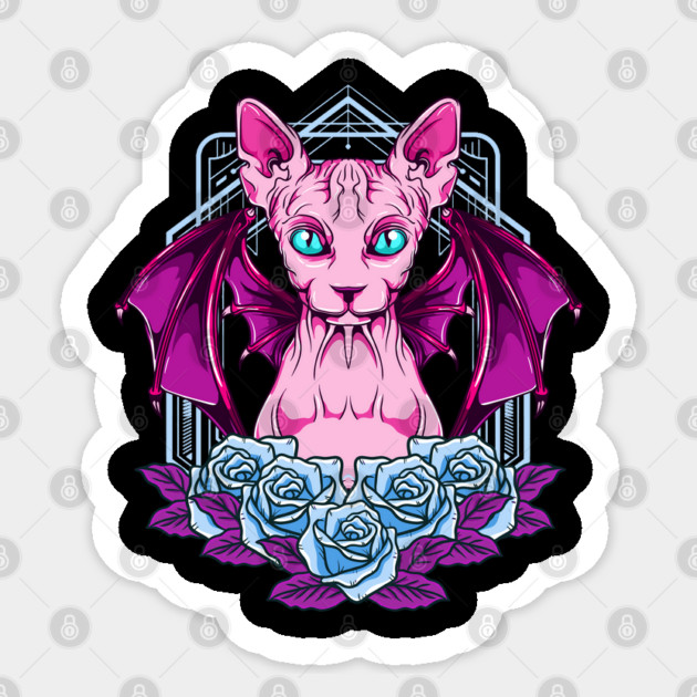 Sphynx Goth Cat Mysterious & Sophisticated Halloween Sticker by creative