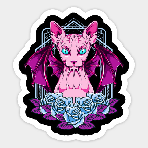 Sphynx Goth Cat Mysterious & Sophisticated Halloween Magnet by creative