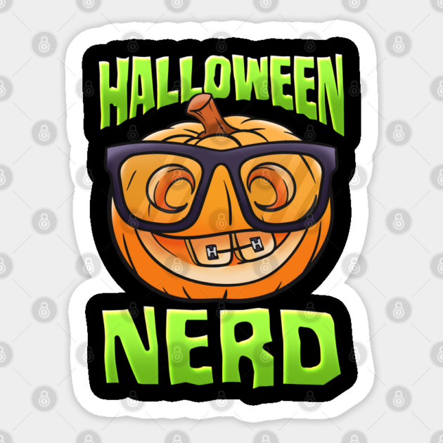 Halloween Nerd Funny Jack O-Lantern with Eyeglasses Sticker by creative