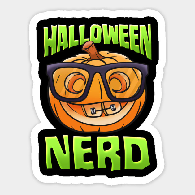 Halloween Nerd Funny Jack O-Lantern with Eyeglasses Magnet by creative