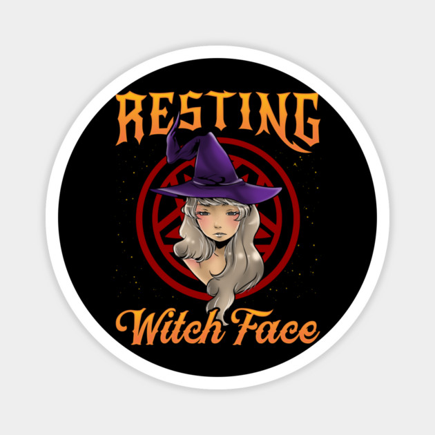 Resting Witch Face / ANIME Witch Girl Character Gift Magnet by creative