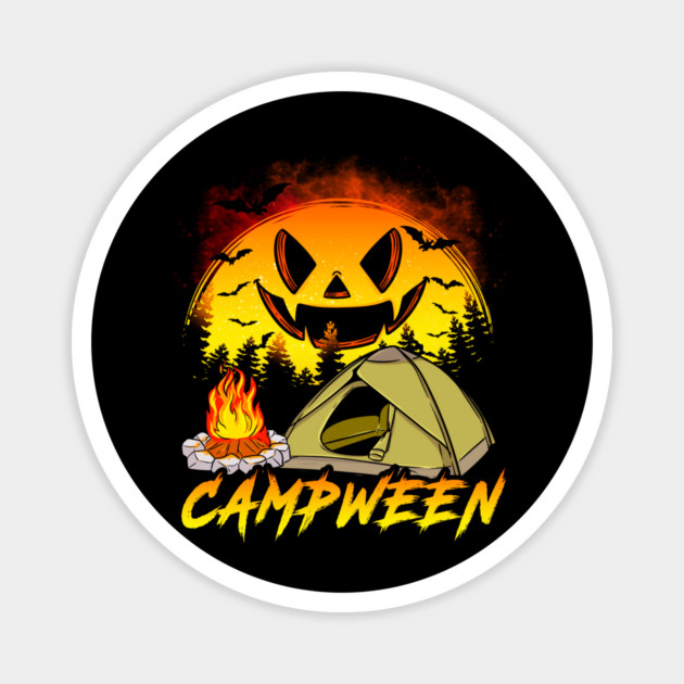 Halloween + Camping = Campween Funny Jack O-Lantern Full Moon Magnet by creative