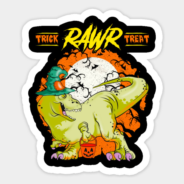 Trick Roar Treat Halloween Funny T-Rex Dinosaur Gift Magnet by creative