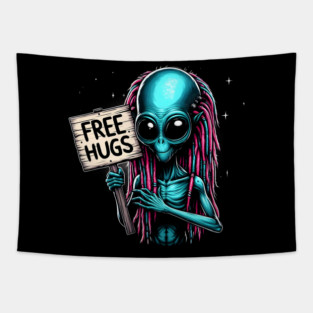 Free Hugs From Outer Space Tapestry