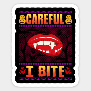 Sexy Female Vampire Lips Ugly Halloween Sweater Design Sticker
