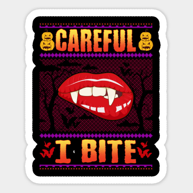 Sexy Female Vampire Lips Ugly Halloween Sweater Design Magnet by creative