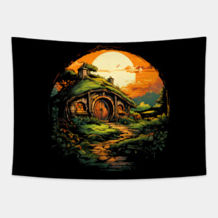 A hobbit house Tapestry