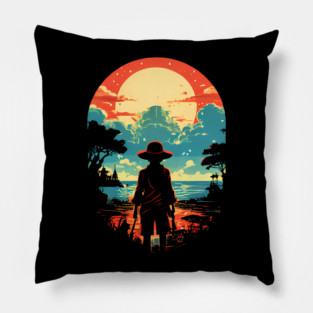 luffy silhouette Pillow