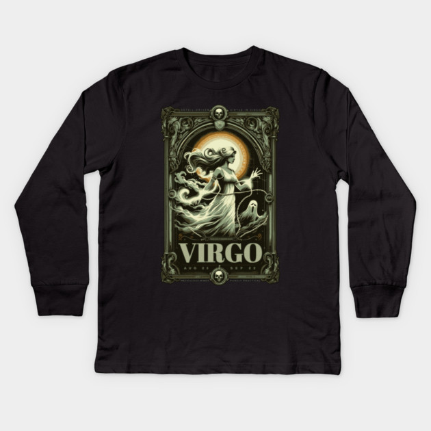 Dark Fantasy Virgo Kids Long Sleeve T-Shirt by HolidayBug