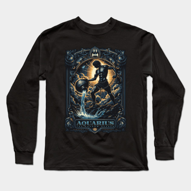 Dark Fantasy Aquarius Long Sleeve T-Shirt by HolidayBug