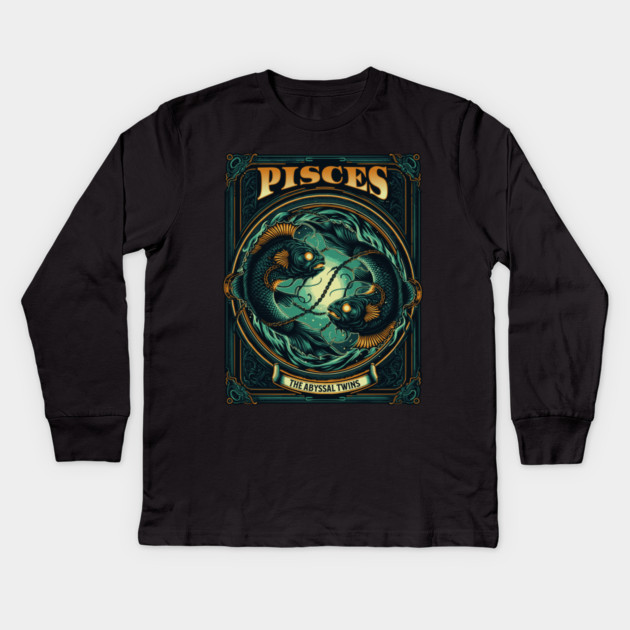 Dark Fantasy Pisces Kids Long Sleeve T-Shirt by HolidayBug