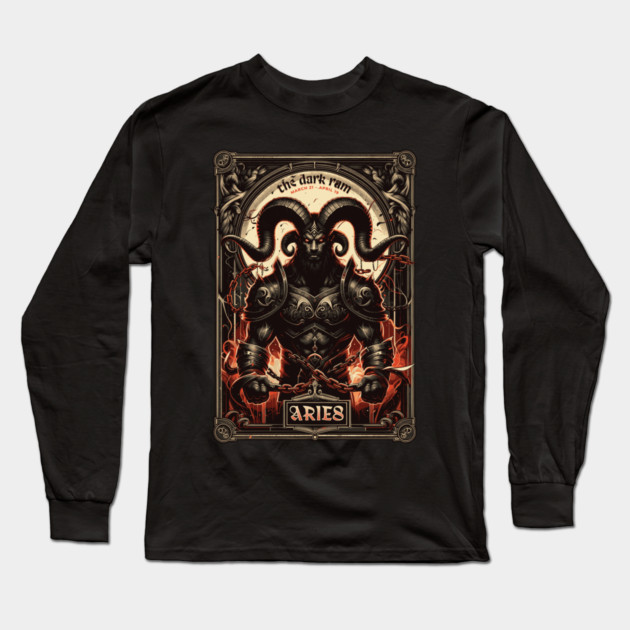 Dark Fantasy Aries Long Sleeve T-Shirt by HolidayBug