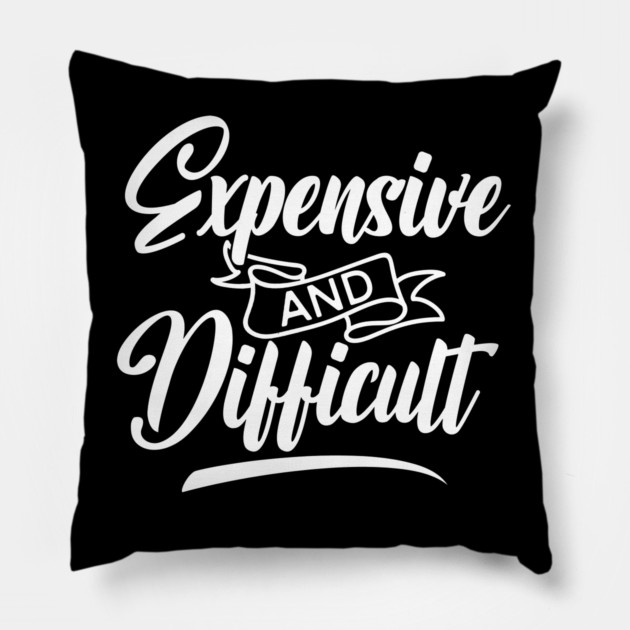 Expensive and Difficult Pillow by UrbanLifeApparel