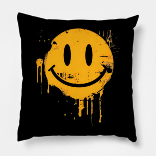 Graffiti Smiley Pillow