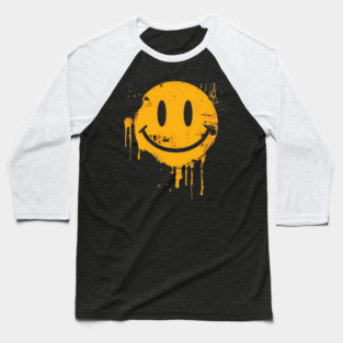 Graffiti Smiley Baseball T-Shirt