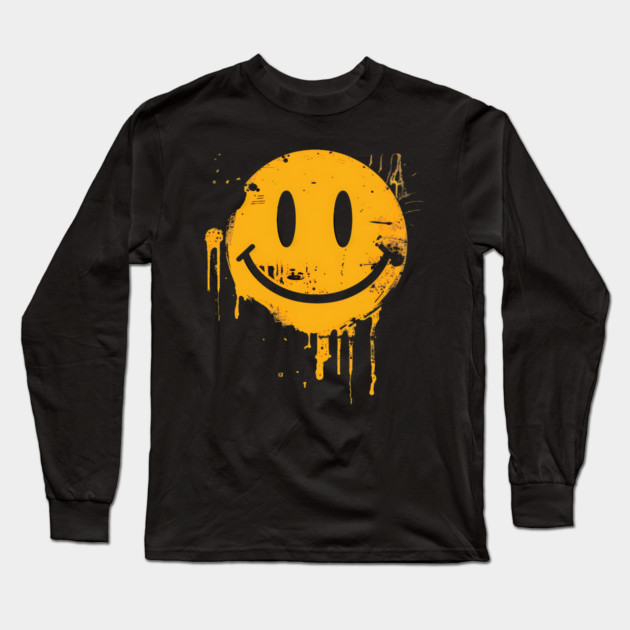 Graffiti Smiley Long Sleeve T-Shirt by UrbanLifeApparel