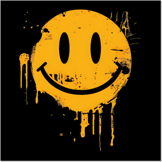 Graffiti Smiley Wall Art by UrbanLifeApparel