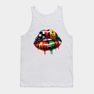 Black History lips Pan African Colors Tank Top