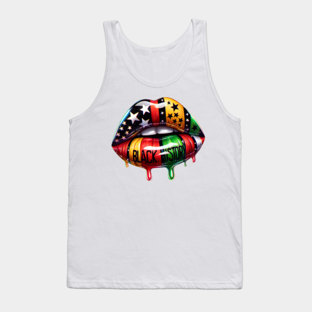 Black History lips Pan African Colors Tank Top by UrbanLifeApparel