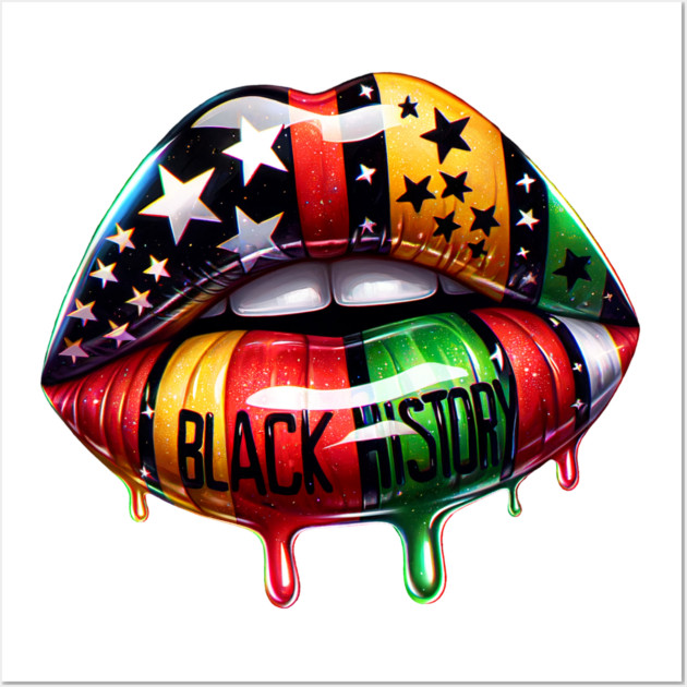 Black History lips Pan African Colors Wall Art by UrbanLifeApparel