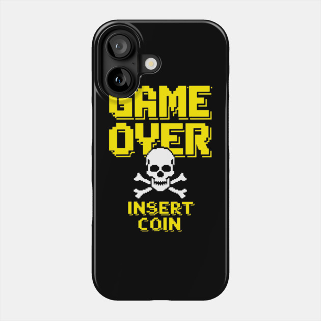 Game Over Insert Coin Retro Video Game Phone Case by Anticorporati