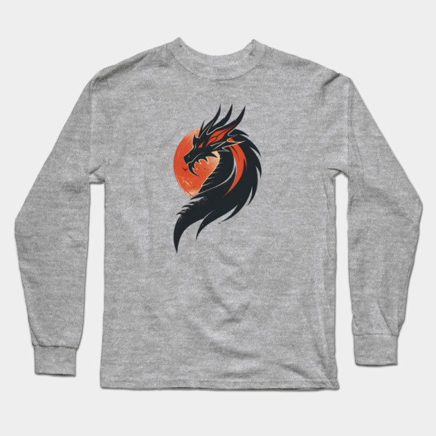 Black Dragon Long Sleeve T-Shirt by UrbanLifeApparel