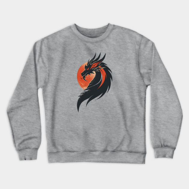 Black Dragon Crewneck Sweatshirt by UrbanLifeApparel