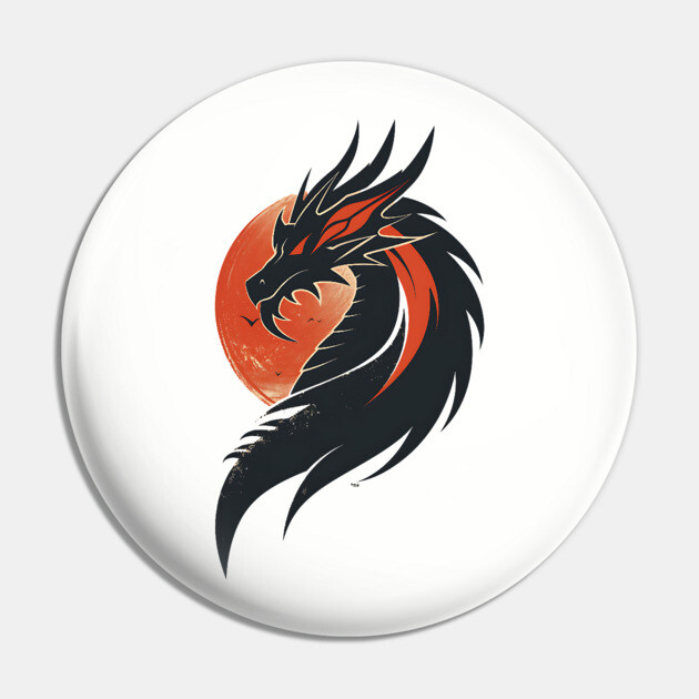 Black Dragon Pin by UrbanLifeApparel