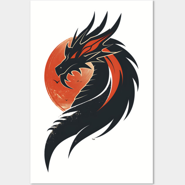 Black Dragon Wall Art by UrbanLifeApparel