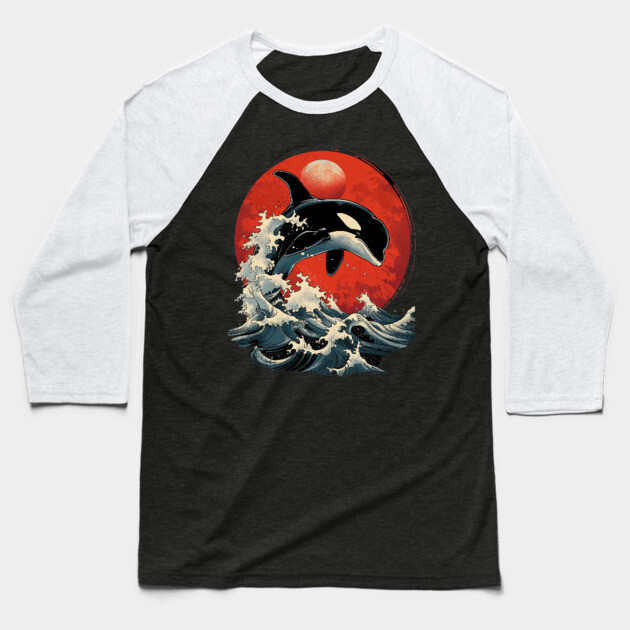 Orca Killer Whale Baseball T-Shirt by UrbanLifeApparel