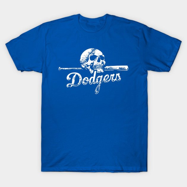 Dodgers Bat and Skull T-Shirt by Throwzack